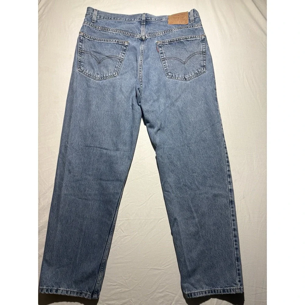 Levi's 550 Relaxed Fit Jeans Men's 38x30 Light Wash Blue Denim Cotton Pants